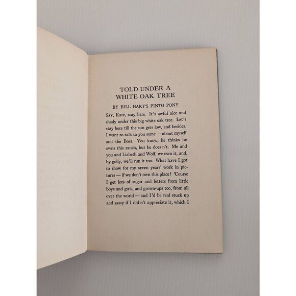 Told Under a White Oak Tree William S. Hart Mary Hart Pinto Pony Book Hardback - Picture 11 of 15